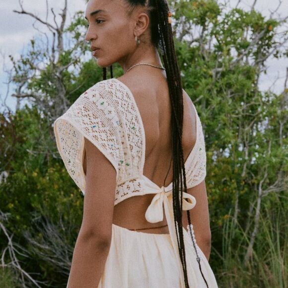 Zara cotton short sleeve embroidered mini dress - Picture 1 of 7